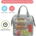 thumbnail image 6 of Mziart Insulated Lunch Bag for Women Men, Aesthetic Lunch Box Containers Cute Lunch Tote Reusable Thermal Bento Cooler Bag for Work Office Picnic Travel (Gray), 6 of 7