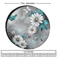 thumbnail image 2 of Teal And White Flowers with Butterflies Spare Tire Cover Watercolor White Flower Print Light Blue Protectors Weatherproof Dust-Proof Universal Fit for Trailer SUV Truck Camper Travel Trailer 14inch, 2 of 8