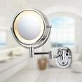 thumbnail image 7 of Jerdon Wall-Mounted Makeup Mirror with 5X Magnification - Chrome Makeup Mirror with LED Lights - Plug in - HL65C, 7 of 7
