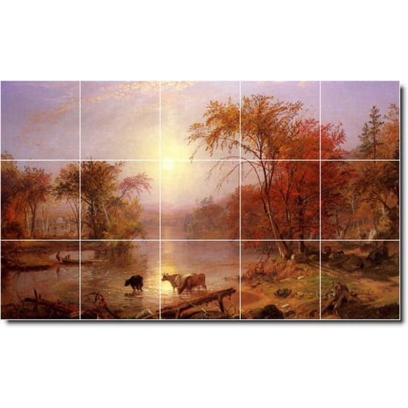 Ceramic Tile Mural-Albert Bierstadt Country Painting 10. 30" w x 18" h using (15) 6 x 6 ceramic tiles
