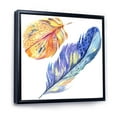 Designart Colorful Blue Bird Feather From Wing FLOAT FRAME WALL ART ...