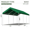 thumbnail image 3 of AOXUN 10*20FT Steel Frame Party Tent Canopy Shelter Portable Car Carport Garage Cover, 3 of 10