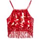 thumbnail image 3 of Blusa informal de poliéster con lentejuelas y borlas para danza del vientre, para mujer, estilo indio, para glúteos, 3 of 8