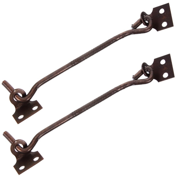 LOLIPPYY 2Pcs Gate Hooks Iron Security Latch for Sliding Barns Home Use Brown