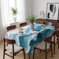 thumbnail image 6 of Navy Blue Waves Coastal Table Cloth Waterproof Tablecloths, Teal Ombre Summer Beach Oceans Tablecloth Dining Table Cover for Kitchen Party Tabletop Outdoor, Rectangle Tablecloth 60x84 Inch, 6 of 9