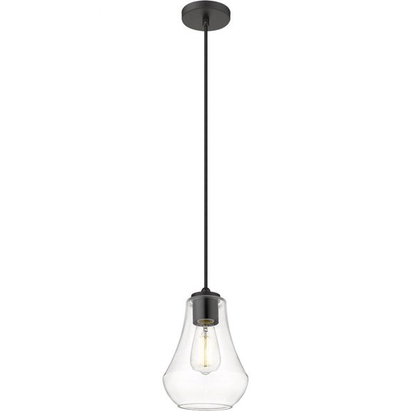 490-1P-BK-G572-7 Innovations Lighting Fairfield - 1 Light Mini Pendant In Industrial Style-10.5 Inches Tall and 7 Inches Wide-Matte Black Finish-Clear