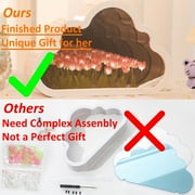 BITOUSHI 20 Flower Tulip Cloud Lamp, DIY Tulip Cloud Mirror Night Lights for Bedroom, Creative Gift for Teen Girls, Couple, Friends, Children - Purple