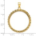 thumbnail image 4 of Wideband Distinguished Coin Jewelry 14k Polished Rope 27.0mm Prong Coin Bezel Pendant, 4 of 4