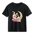 thumbnail image 6 of Spazoro Girls T-Shirts Tee, Short Sleeve Crew Neck 100%Cotton Cute Print Casual Tops for Kids Black Size 8, 6 of 6