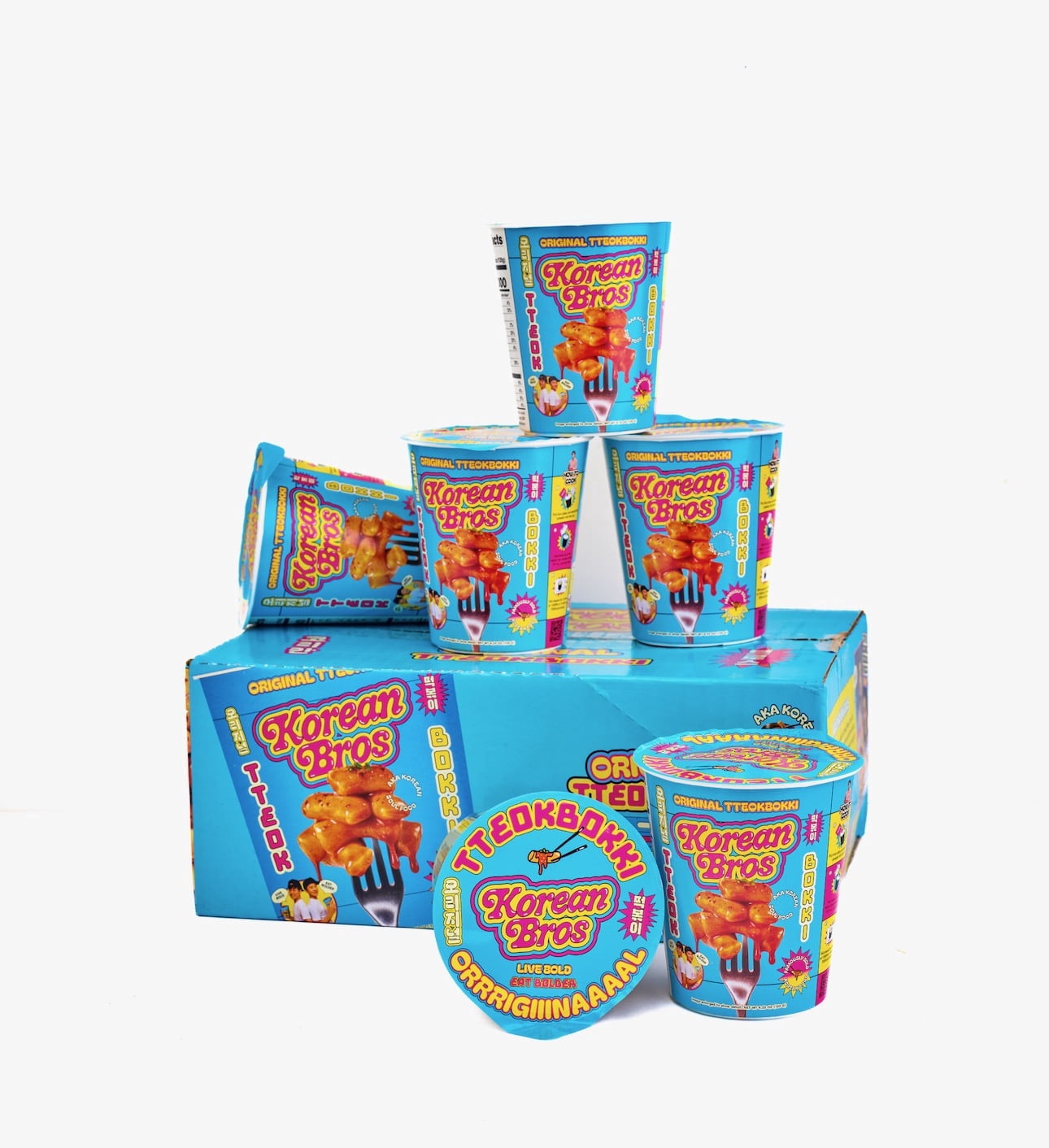 Korean Bros Spicy Cheese Tteokbokki Cups 6pk, Ready in Minutes