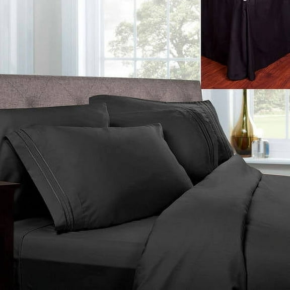 1500 Series Microfiber Sheets and Pleated Bed Skirt Set