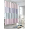 thumbnail image 3 of Fsddascl Colorful Stripe Shower Curtain Set - 72" x 78" Washable Bathtub Curtain with 12 Hooks, Modern Pink Purple Blue Vertical Striped Waterproof Fabric Stall Shower Curtains for Bathroom/Bathtub, 3 of 6