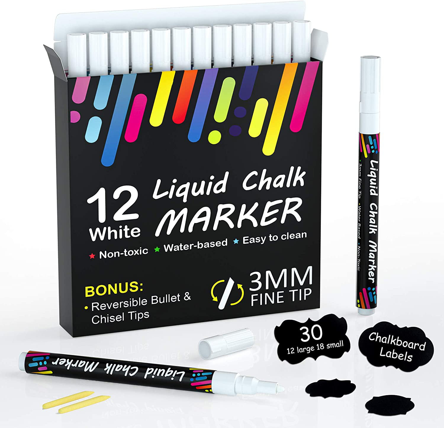 30 Chalk Markers Chalkboard & Cleaning Kit Chalk Artist Bundle 