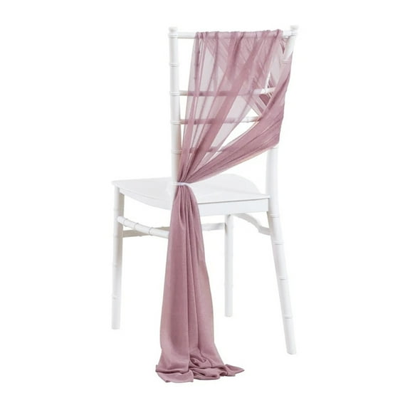 AQQW Elegant Chiffon Chair Sashes - 9ft Wrinkle-Free Wedding Aisle & Ceremony Decor, Draping Fabric for Reception, Banquet, and Party Decoration,Dark Pink
