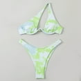 thumbnail image 3 of Generic Two Piece Swimsuits for Women Tie Dye Ribbed Sexy Underwire Triangle Bikini Sets Cheeky Bathing Suits, 3 of 7