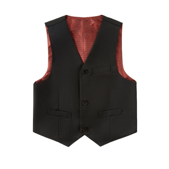Boys' Formal Suit Vest, Sleeveless Single-Breasted Waistcoat