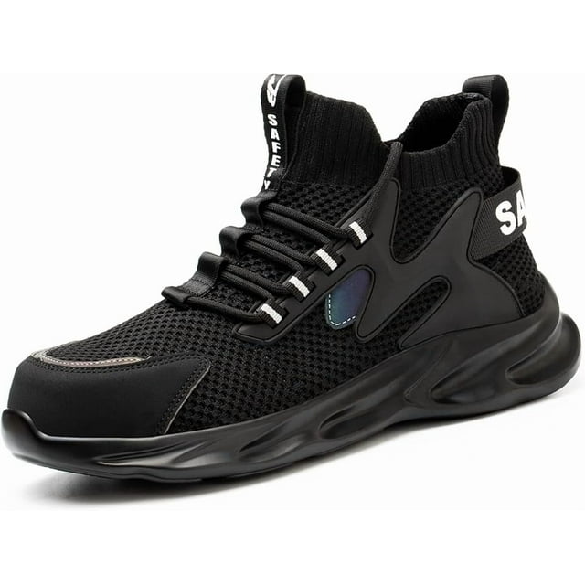 Zapatos de seguridad para hombres y mujeres, antideslizantes, con puntera de acero, cómodos, ligeros, para trabajo industrial.