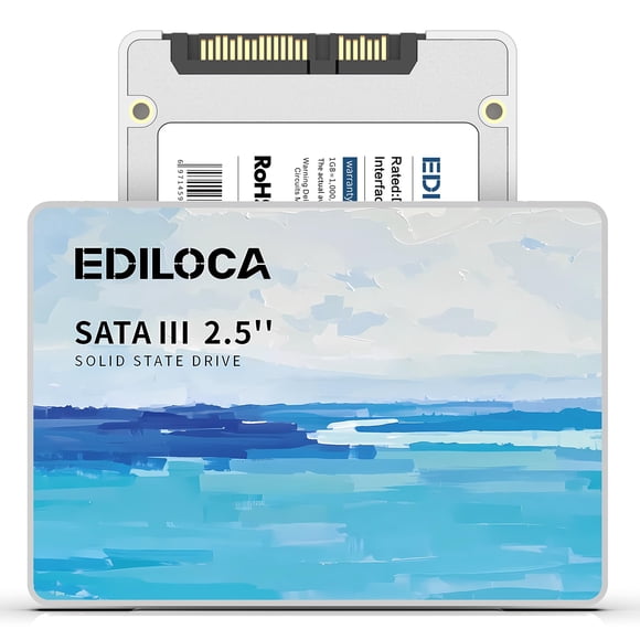Ediloca 512GB SSD Internal Solid State Drive, 2.5" SATA III 6Gb/s, Up to 560MB/s Read Speed, 3D NAND Flash, Shock Drop-Proof for PC/Laptop/Desktop/NA