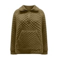 thumbnail image 3 of Women's Fall Quilted Sweatshirt Casual Quarter Zip Collared Pullover Tops Long Sleeve V Neck Sweatshirts, 3 of 6