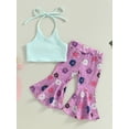 thumbnail image 2 of Bagilaanoe 2pcs Toddler Baby Girls Long Pants Set Print Sleeveless Cami Tops + Flare Trousers 6M 12M 18M 24M 3T 4T Kids Casual Outfits, 2 of 8