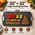 thumbnail image 2 of MoonTrek Cast Iron Reversible Grill and Griddle Pan, 20" x 10", 2 of 7
