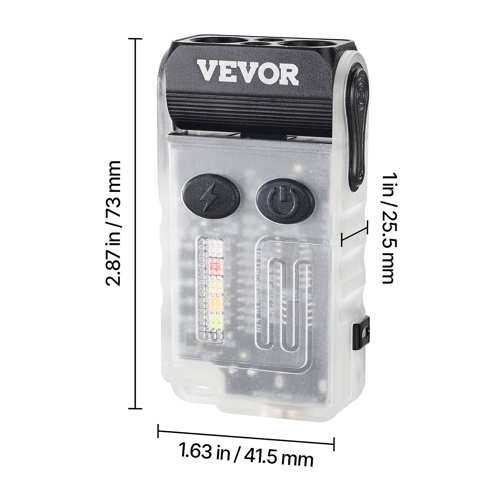 VEVOR Rechargeable Keychain Flashlight, Mini LED Flashlight with 13 Lighting Modes, Portable Pocket Flashlight with Clip, Magnetic Tail & 180° Rotating Head for Everyday Carry, Camping, Emergencies