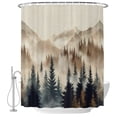 thumbnail image 2 of Shower Curtains for Bathroom, Tan Forest Waterproof Fabric Shower Curtain, Trees Woods Vintage Natural Watercolor Decorative Bathroom Curtain for Bathtub, 72"x84", No Hooks Included, 2 of 9