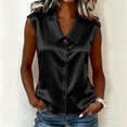 thumbnail image 7 of FchengtaiS Button Down Sleeveless Shirts Women Peter Pan Collar Satin Blouses Summer Business Casual Loose Tank Tops, 7 of 7