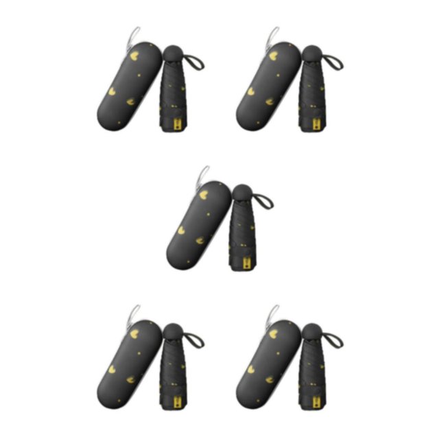 Inteprter Materiales portátiles del paraguas del sol y bloqueo eficiente para unisex cómodo para la protección solar amor negro 8 Type2 NO2