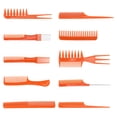 thumbnail image 2 of Juego de peine para peinado, 10 Uds., antiestático, profesional, estilistas de peluquería, paquete de peines para mujeres y hombres, color naranja, 2 of 5