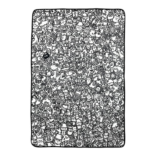 Huanglei Kids Doodle Lamb Fleece Blanket Washable Art Canvas For Parent Child Activity &