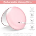 thumbnail image 4 of HTSQYL Travel Mirror with Light, Rechargeable 1x/10x Compact Magnifying Mirror, Dimmable Pocket Mirror,3.5inch Travel Size,Portable for Handbag,Purse,Gift,Pink, 4 of 7