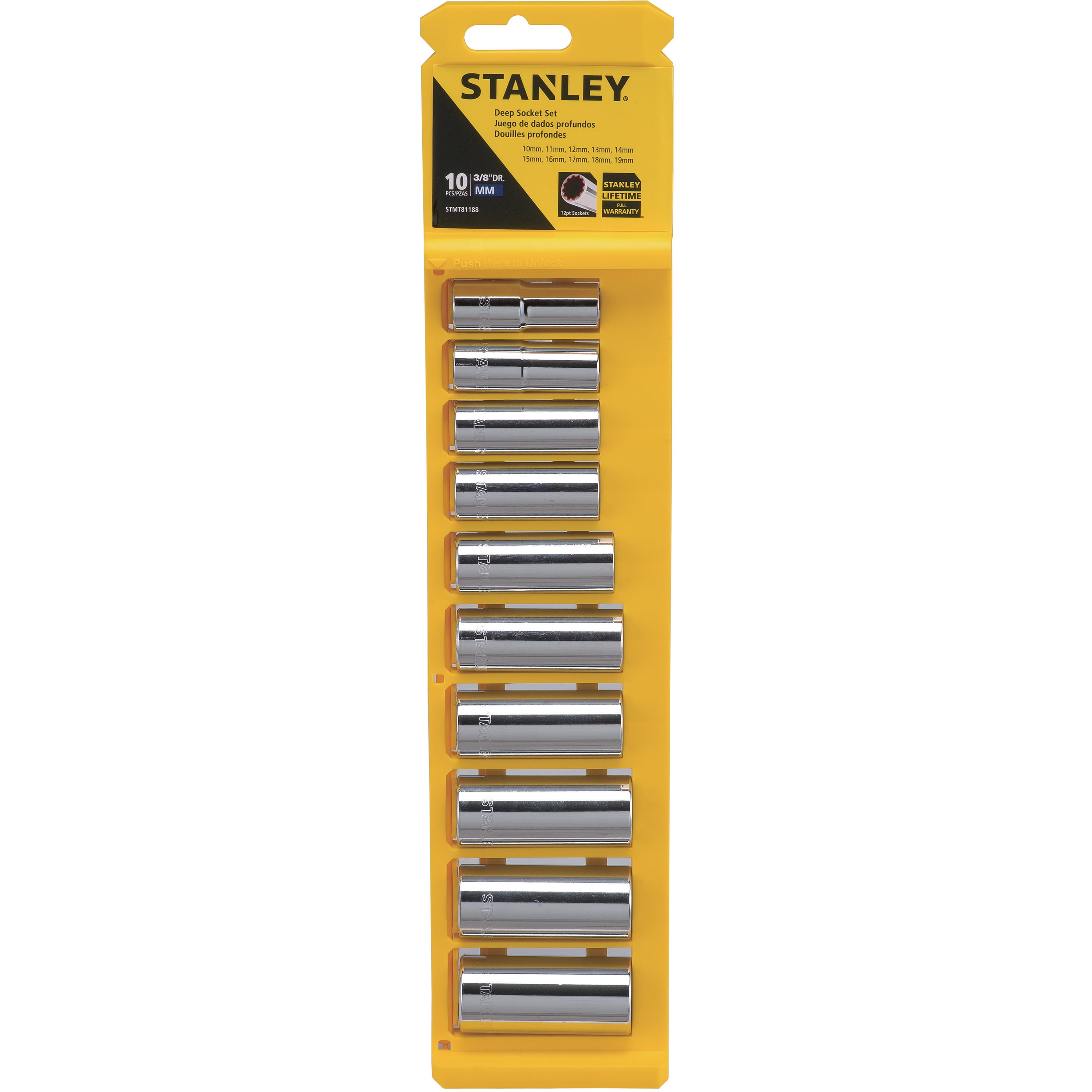 STANLEY STMT81188 10-Piece 3 8-Inch Deep Socket MM by Stanley Black & Decker