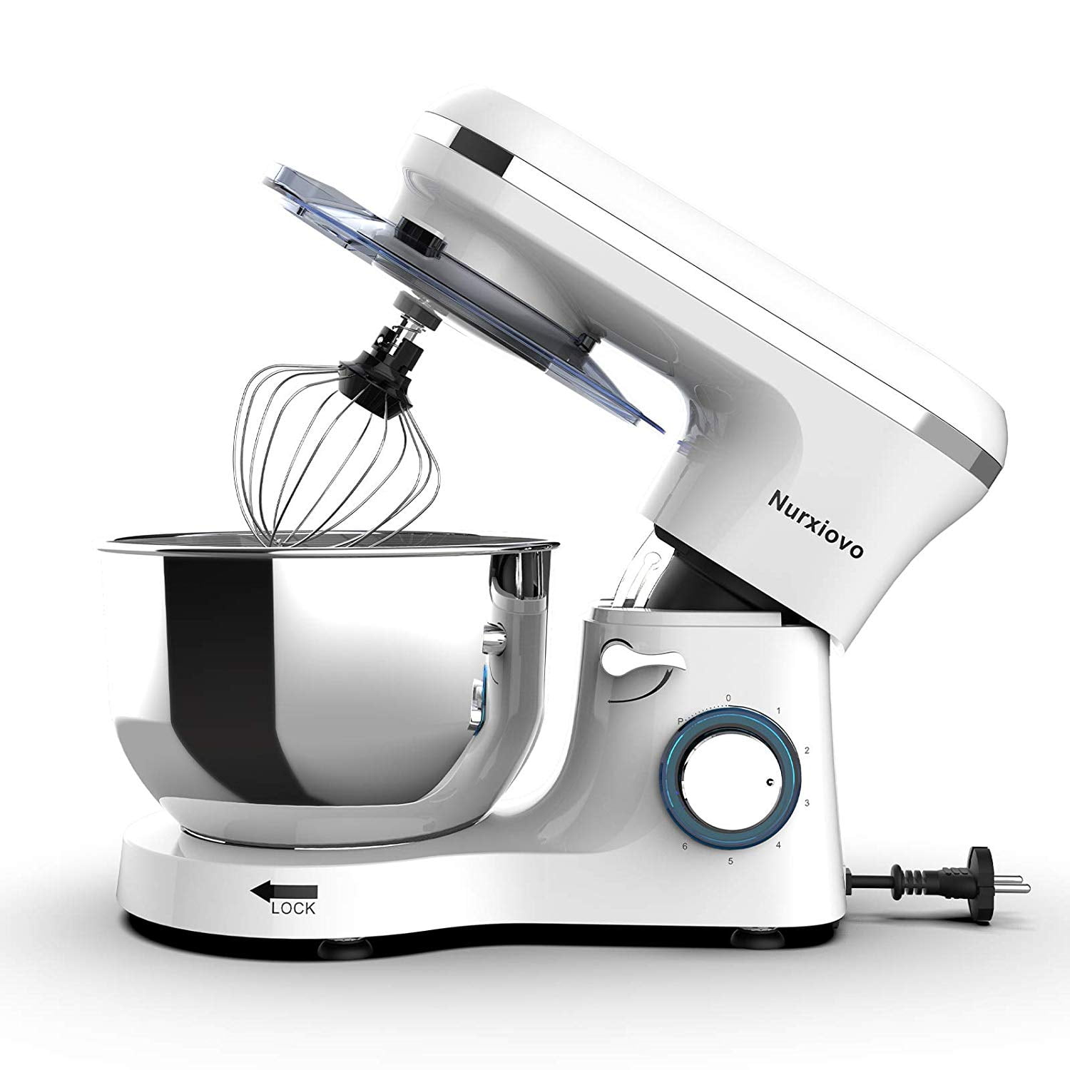 Nurxiovo 6Speed Electric Mixer 7QT Stand Mixer Kitchen TiltHead Food