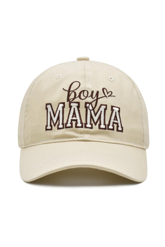 Baseball Cap Boy Mama Letter Print Adult Unisex Adjustable Buckle Casual Mother Style Outdoor Sun Visor Soft Comfort Fabric Womens Hats & Caps Beige One Size