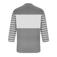 thumbnail image 3 of AnuYalue Big and Tall 3/4 Sleeve Tops for Men Fashion Color Block Striped T-Shirt Lightweight Crewneck Shirts Outdoor Workout Tees, 3 of 4