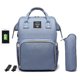 thumbnail image 1 of Mochila impermeable de gran Capacidad KAUFHAUS.com.mx Pañalera con USB Azul Claro, 1 of 9