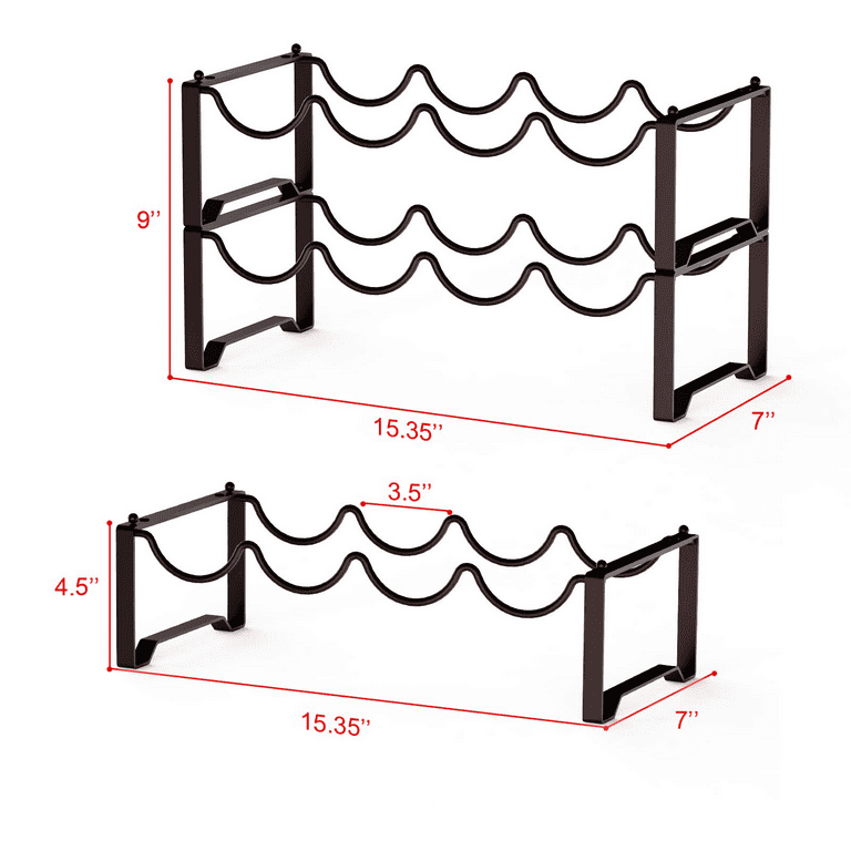 Stackable Freestanding Water Bottle Storage Rack (2 Pack) - Bed