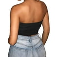 thumbnail image 3 of AOMPMSDX Tank Tops Women Sexy Solid Color Crop Top Strapless Bandeau Tube Top Backless Vest Black Dressy Casual Cami Blouse XXL, 3 of 4