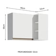 thumbnail image 2 of Alacena Gabinete Superior de Esquina Cocina Madesa Reims BB 66 cm x 90 cm x 52 cm Blanco, 2 of 5