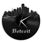 Detroit Skyline Vinyl Wall Clock
