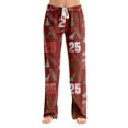 thumbnail image 6 of Adult Fashion Loose Christmas Print Casual Pants with Drawstring Elastic Waist, Comfortable Sleepwear and Loungewear Trousers for Home Use,Wine,XL, 6 of 7