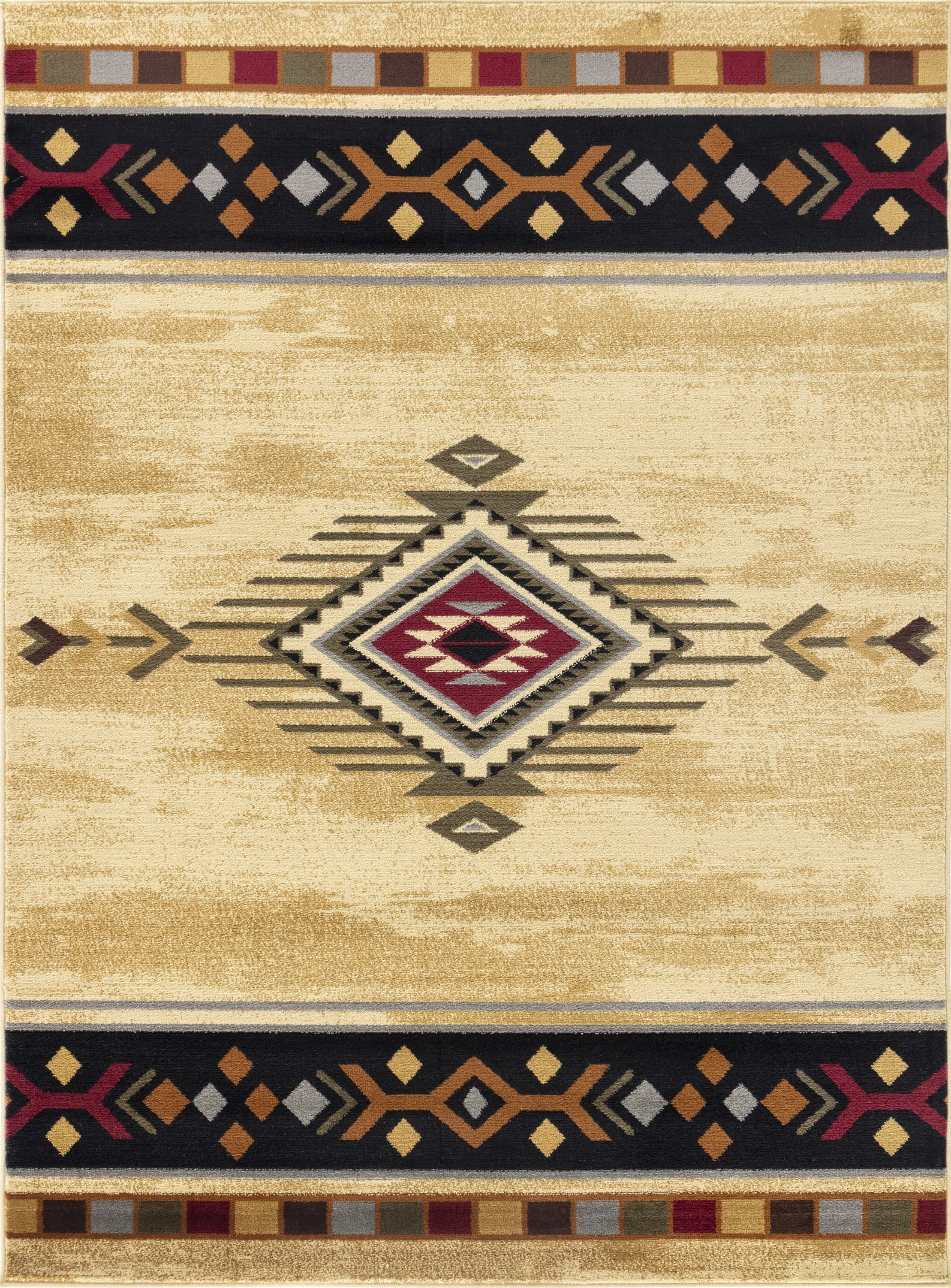 Yoneston 2' x 7' Southwest Design Accent Area Rug for Living Room, Retro Rug with Soft & Non-Slip for Bedroom Dining Room Decoration, Cream