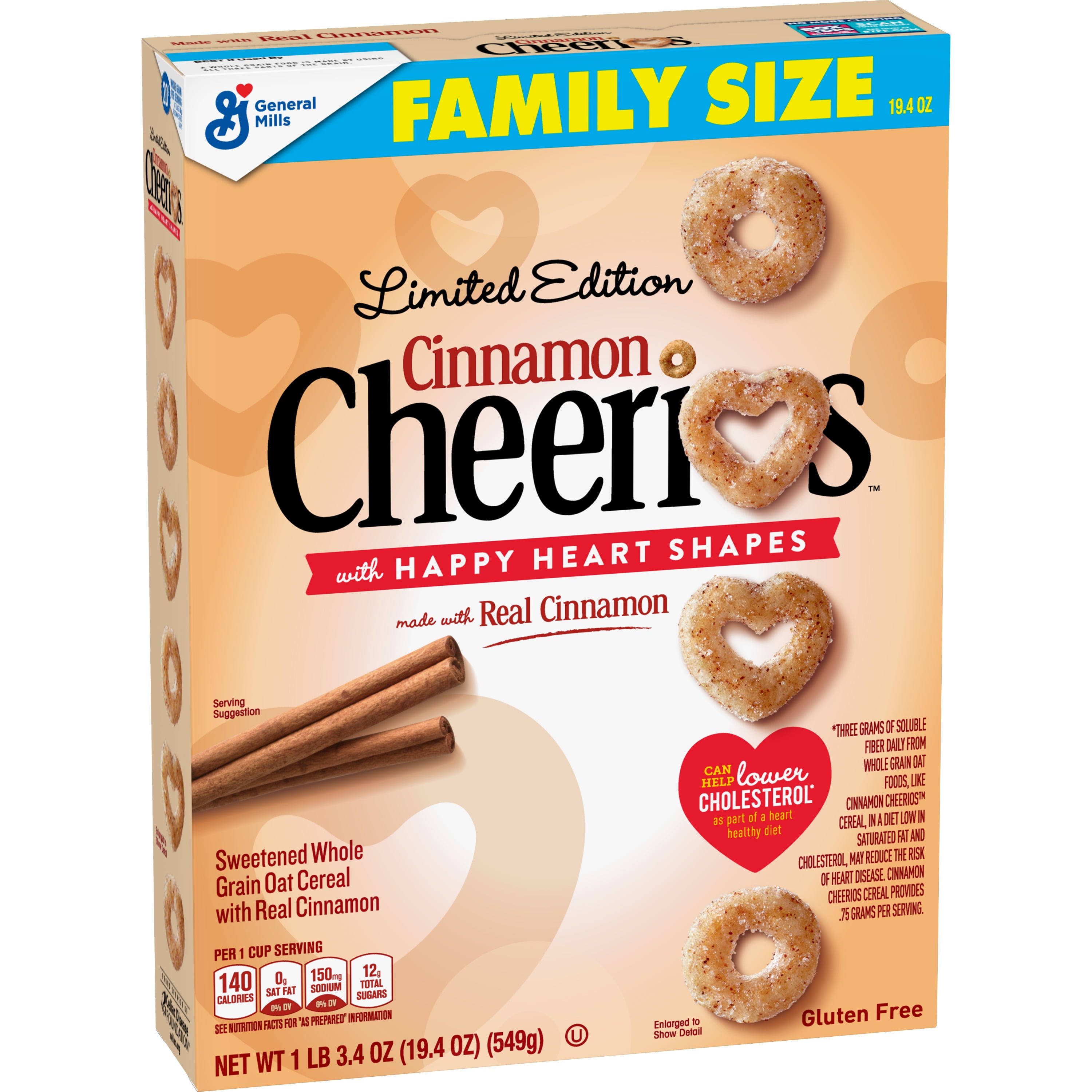 Cinnamon Cheerios Cereal, Gluten Free, 19.4 oz