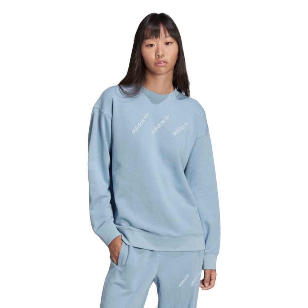 Adidas Women's Sweatshirt Soft French Terry Ribbed Crewneck Active Sweater Top