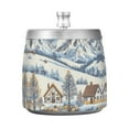 thumbnail image 7 of Yayeee Ashtray with Lid for Cigarette Smokeless Stainless Steel Home Ash Holder, Blue Snowy Mountain, 7 of 7