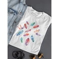 thumbnail image 3 of Rainbow Colored Feathers T-Shirt Women -Image by Shutterstock, Female Small, 3 of 4