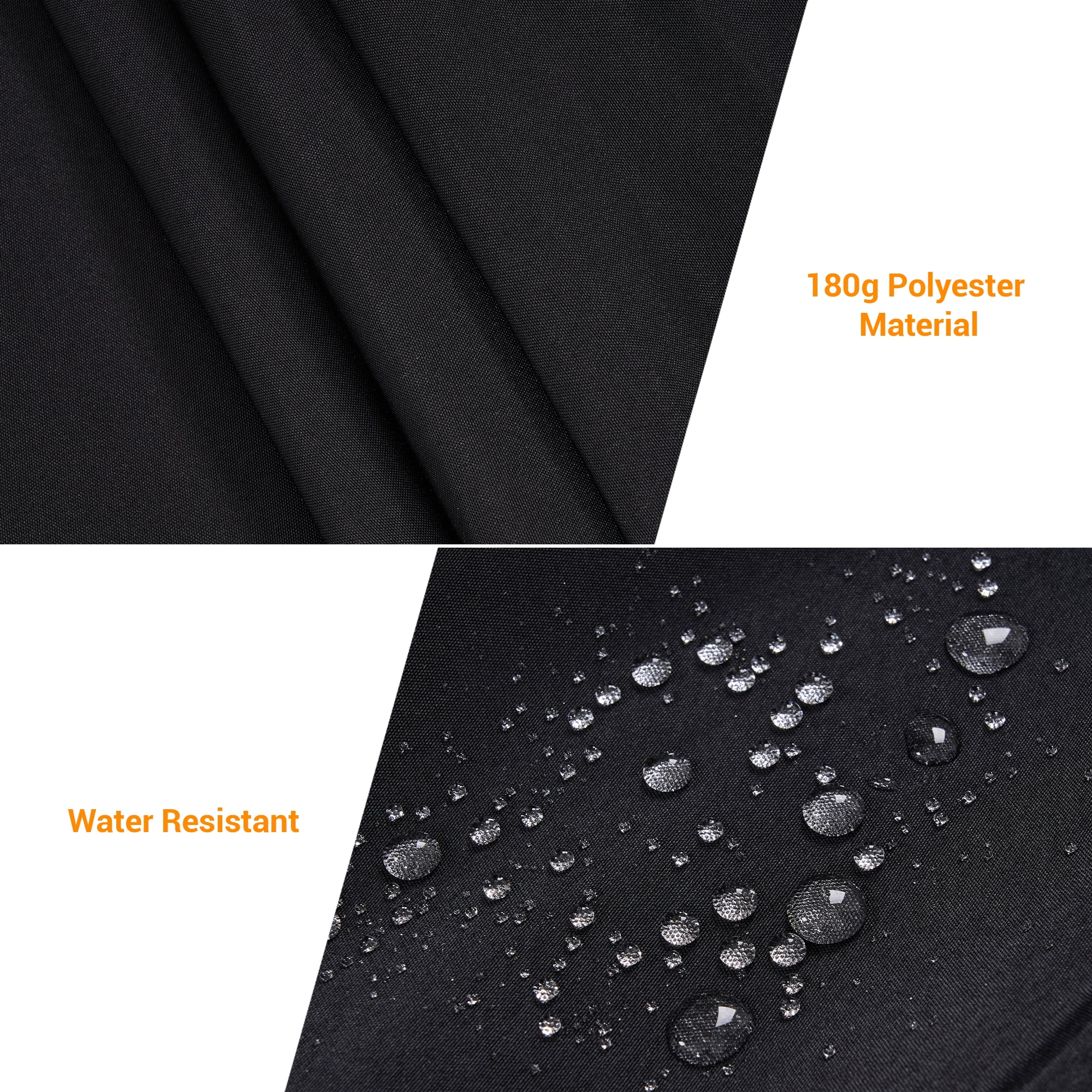 ACEGOSES 10 x 6.5ft LED Rectangle Outdoor Patio Deck Market Outside Table Umbrellas with Non-Fading Polyester canopy,Black