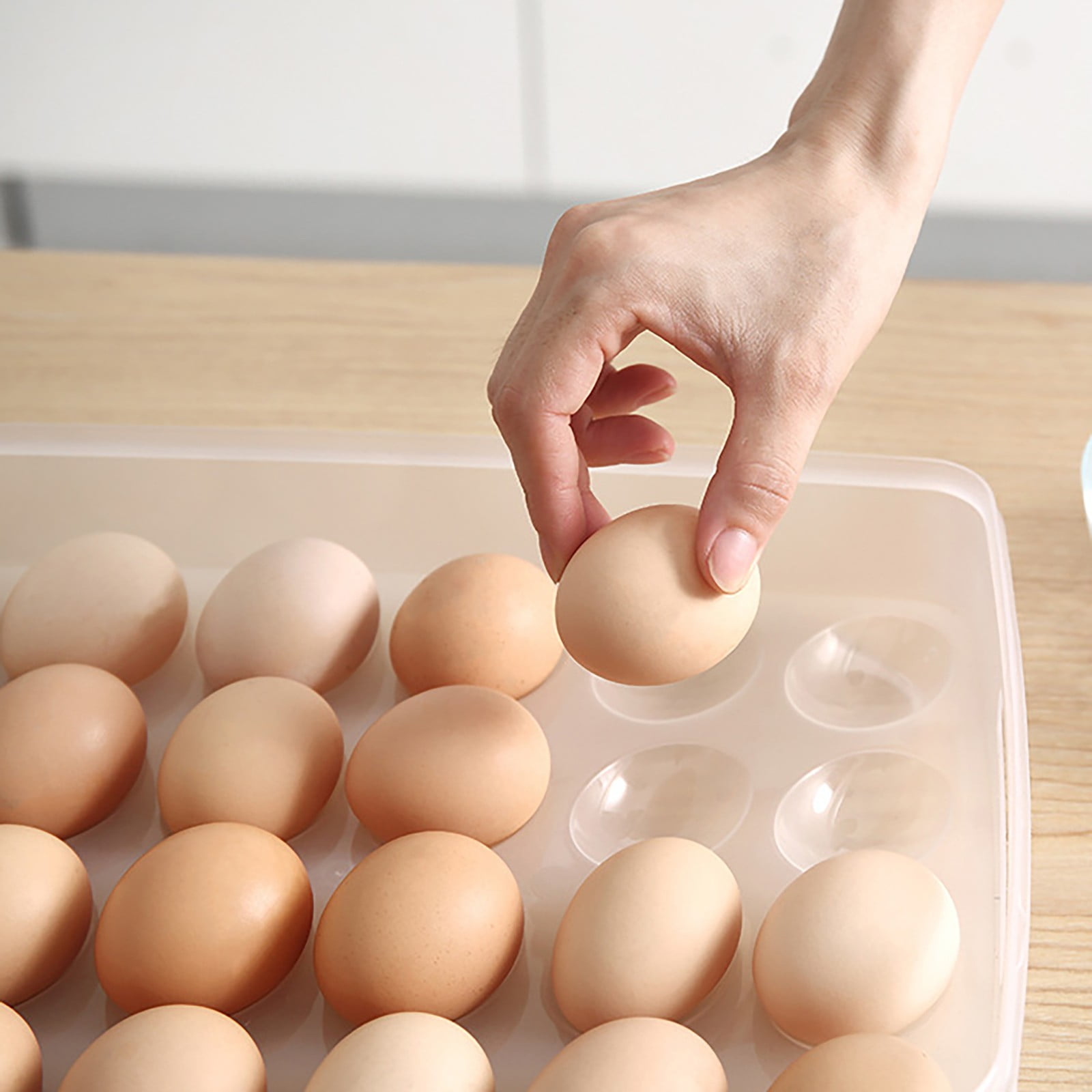 UYUH Deviled Egg Containers with Lid, Stackable Plastic Egg Holder for 24 Eggs, Clear Egg Storage for Fridge to Keep Fresh, for Easter and Thanksgiving Parties