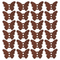 MLINS  100 Pcs Butterfly Hat Button Wooden Buttons for Crafts Brown